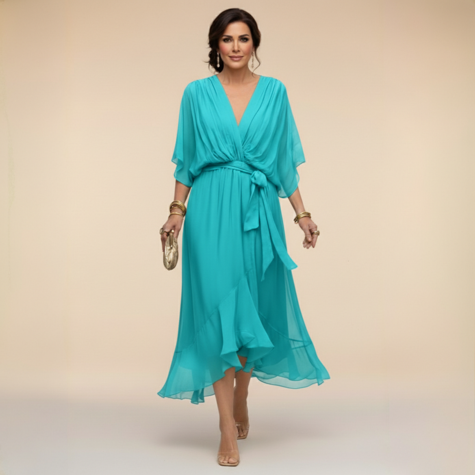 Monica | Golden Autumn Midi Dress