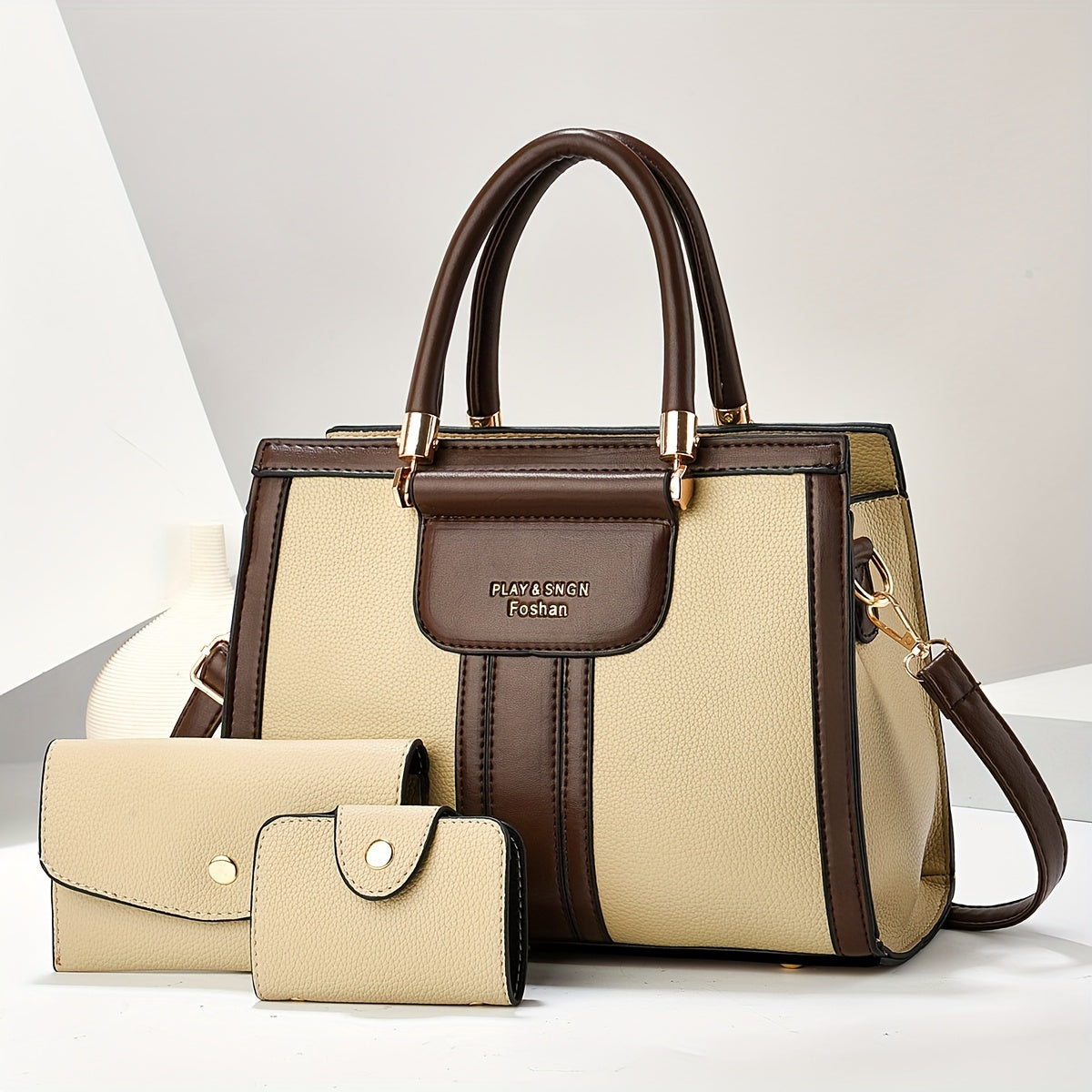 Luna™ | Elegant 3-Piece Vegan Leather Bag Set