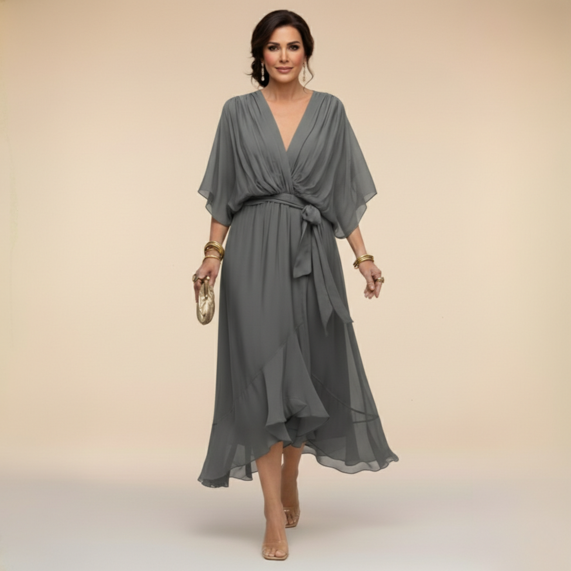Monica | Golden Autumn Midi Dress