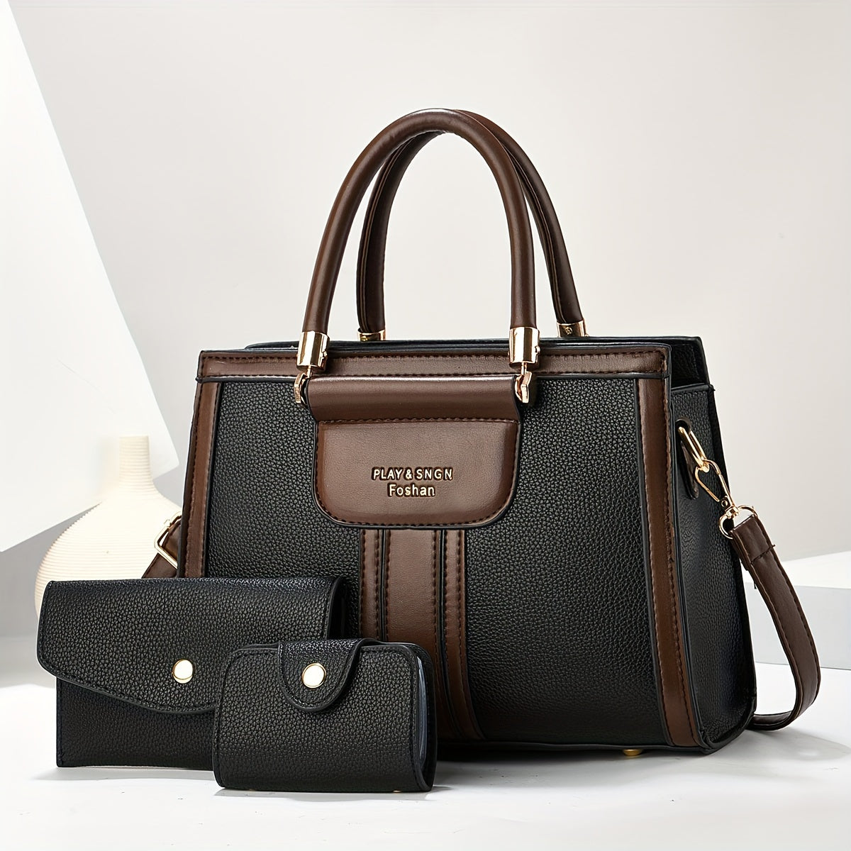 Luna™ | Elegant 3-Piece Vegan Leather Bag Set