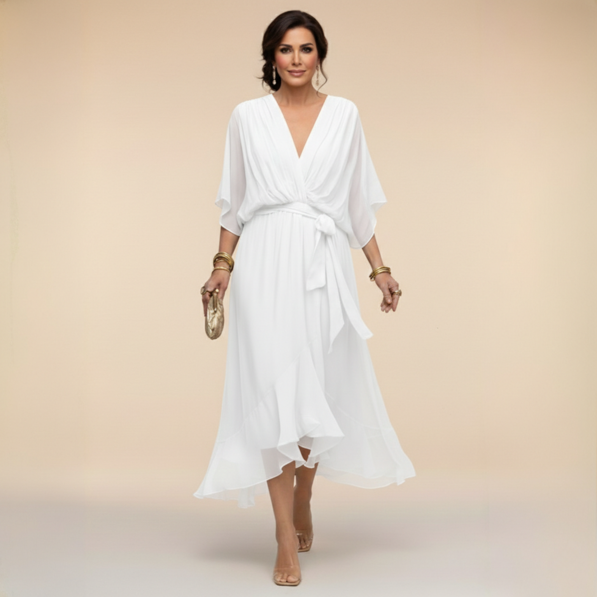 Monica | Golden Autumn Midi Dress