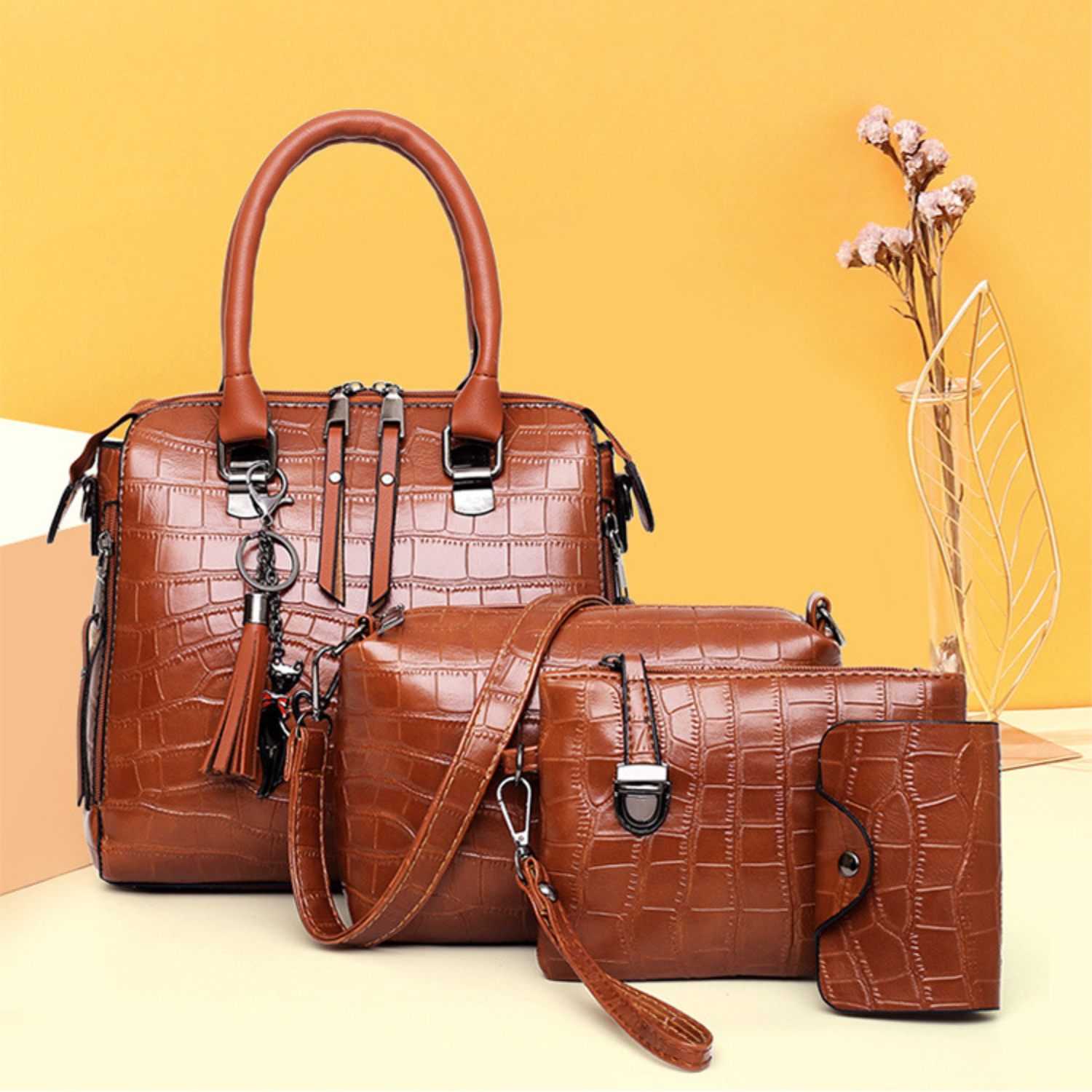 Aveline™ | 4-Piece Vegan Leather Bag Set