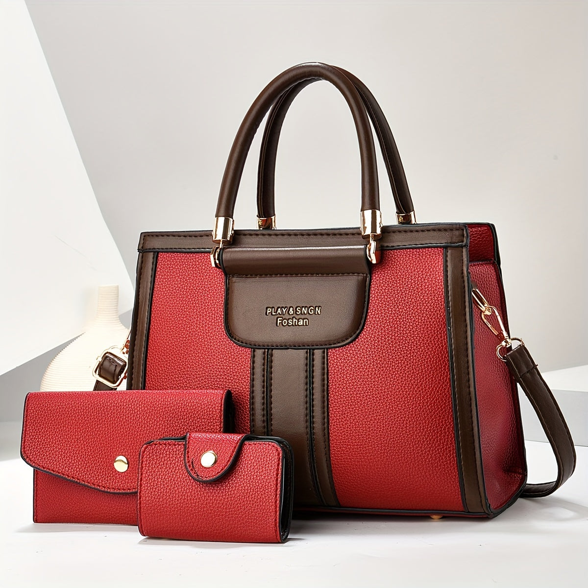 Luna™ | Elegant 3-Piece Vegan Leather Bag Set