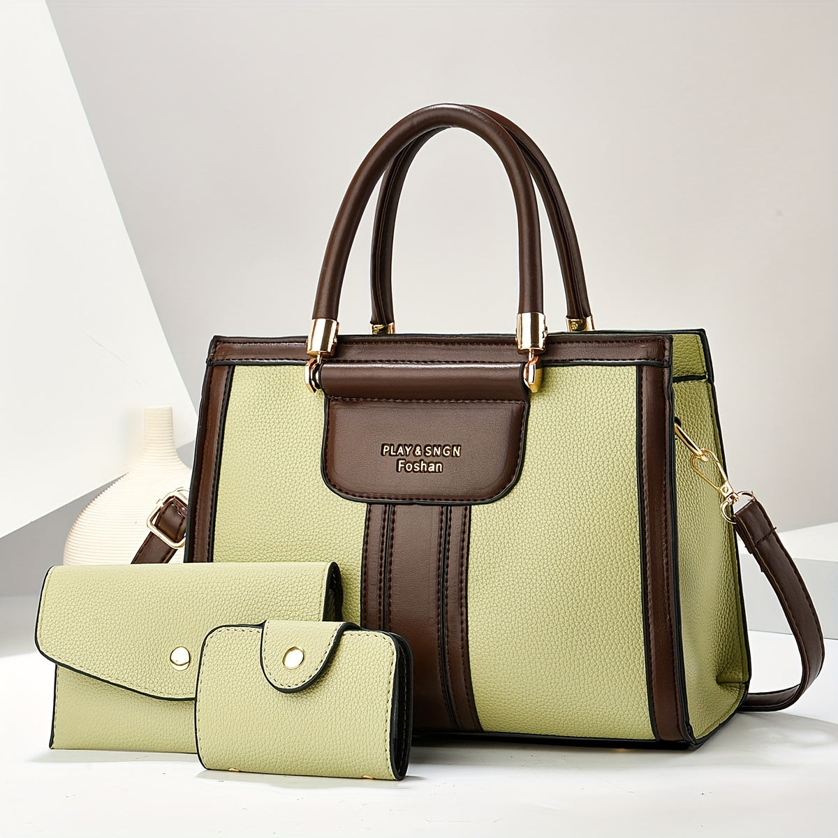 Luna™ | Elegant 3-Piece Vegan Leather Bag Set