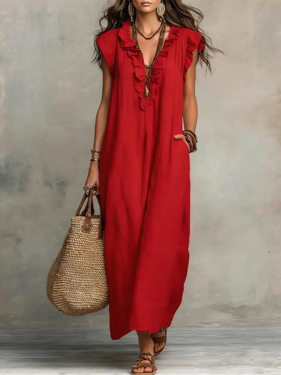 Margot | Soft Ruffle Maxi Dress