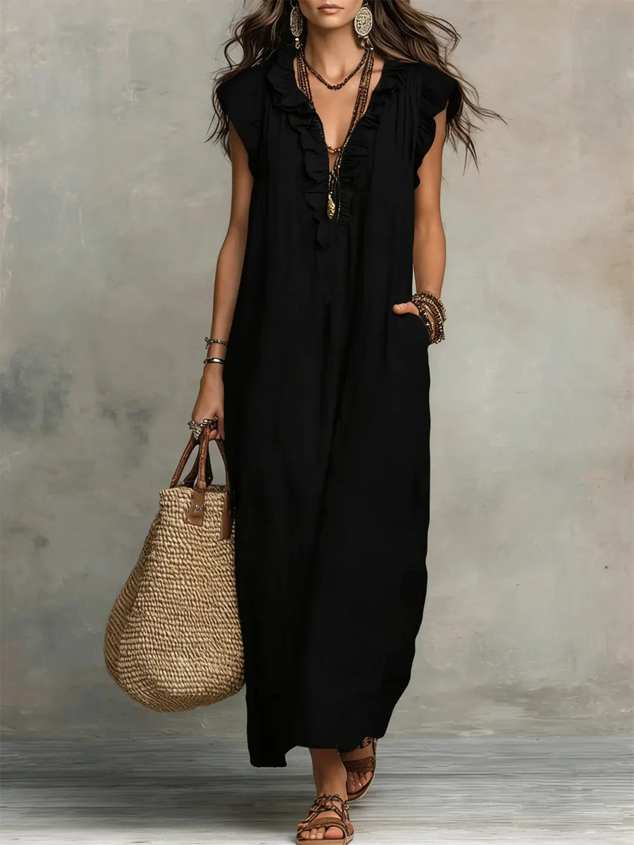 Margot | Soft Ruffle Maxi Dress