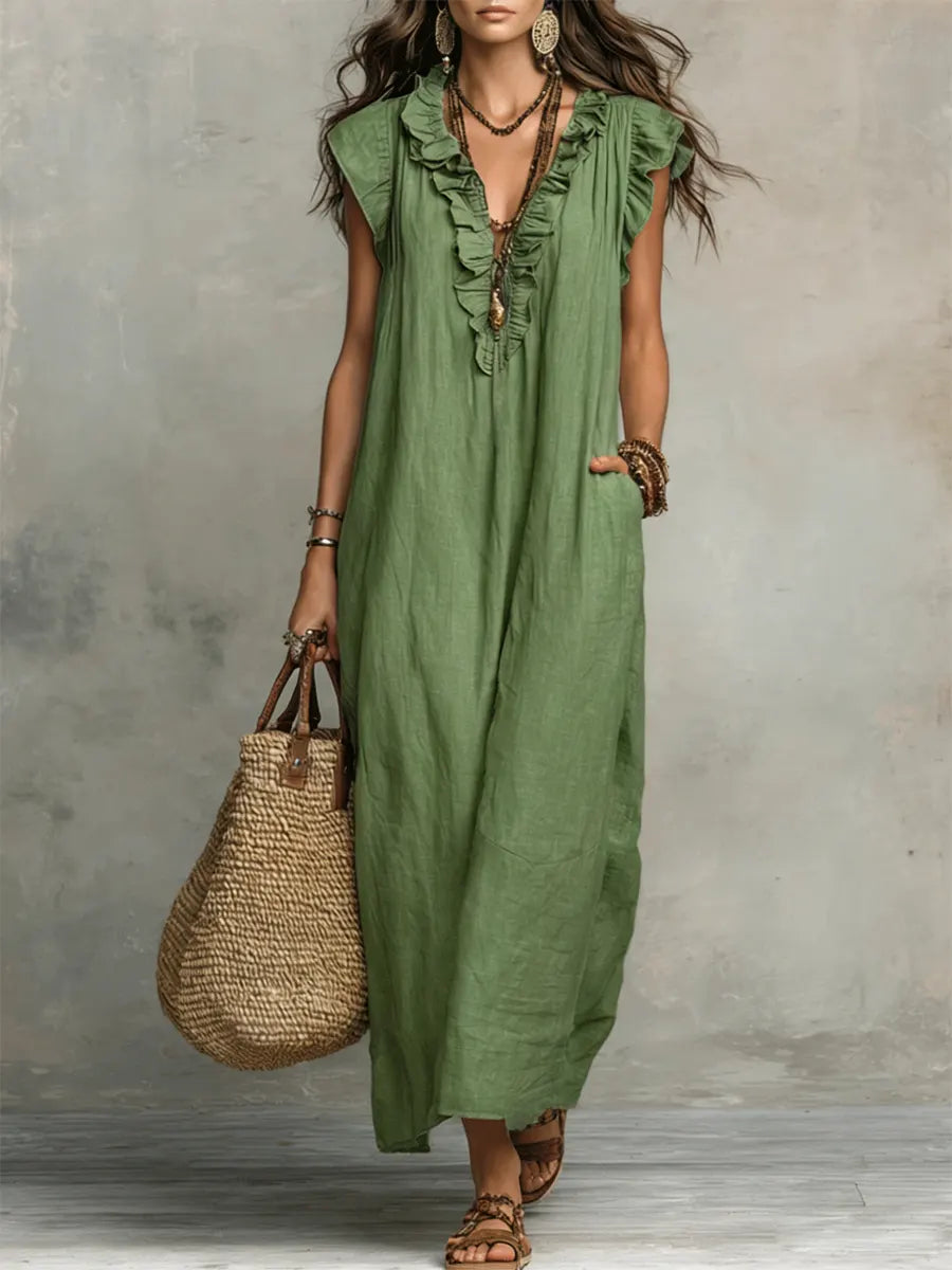 Margot | Soft Ruffle Maxi Dress