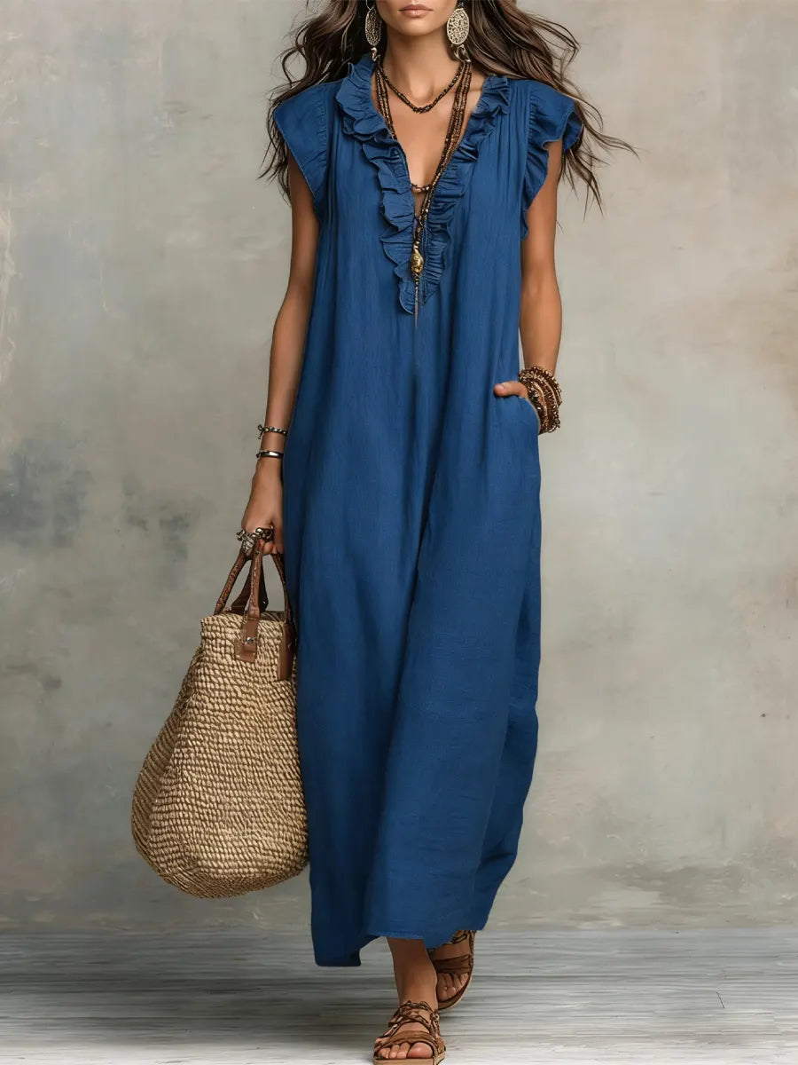 Margot | Soft Ruffle Maxi Dress