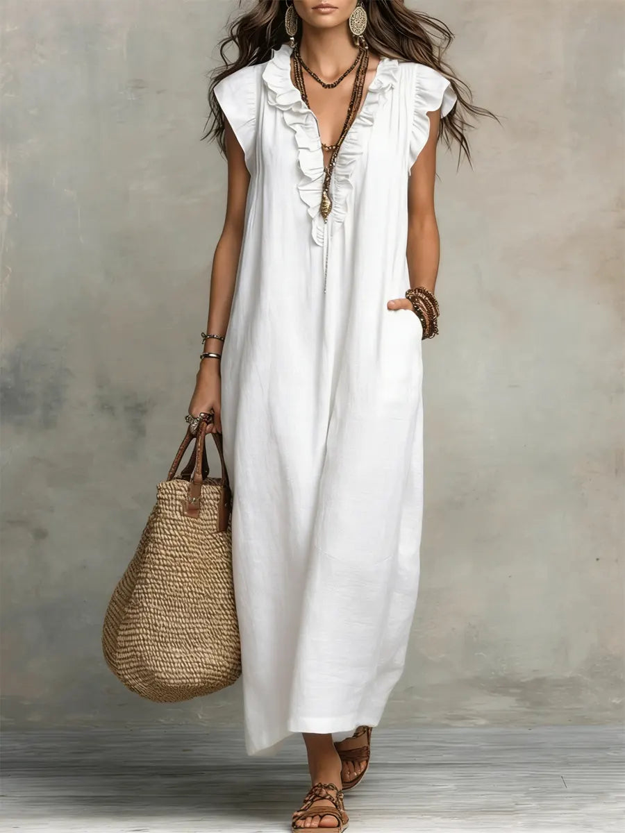 Margot | Soft Ruffle Maxi Dress