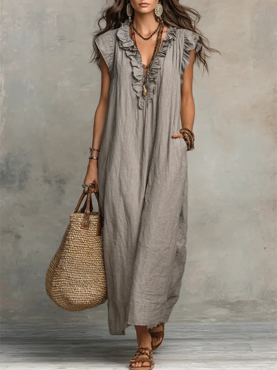 Margot | Soft Ruffle Maxi Dress