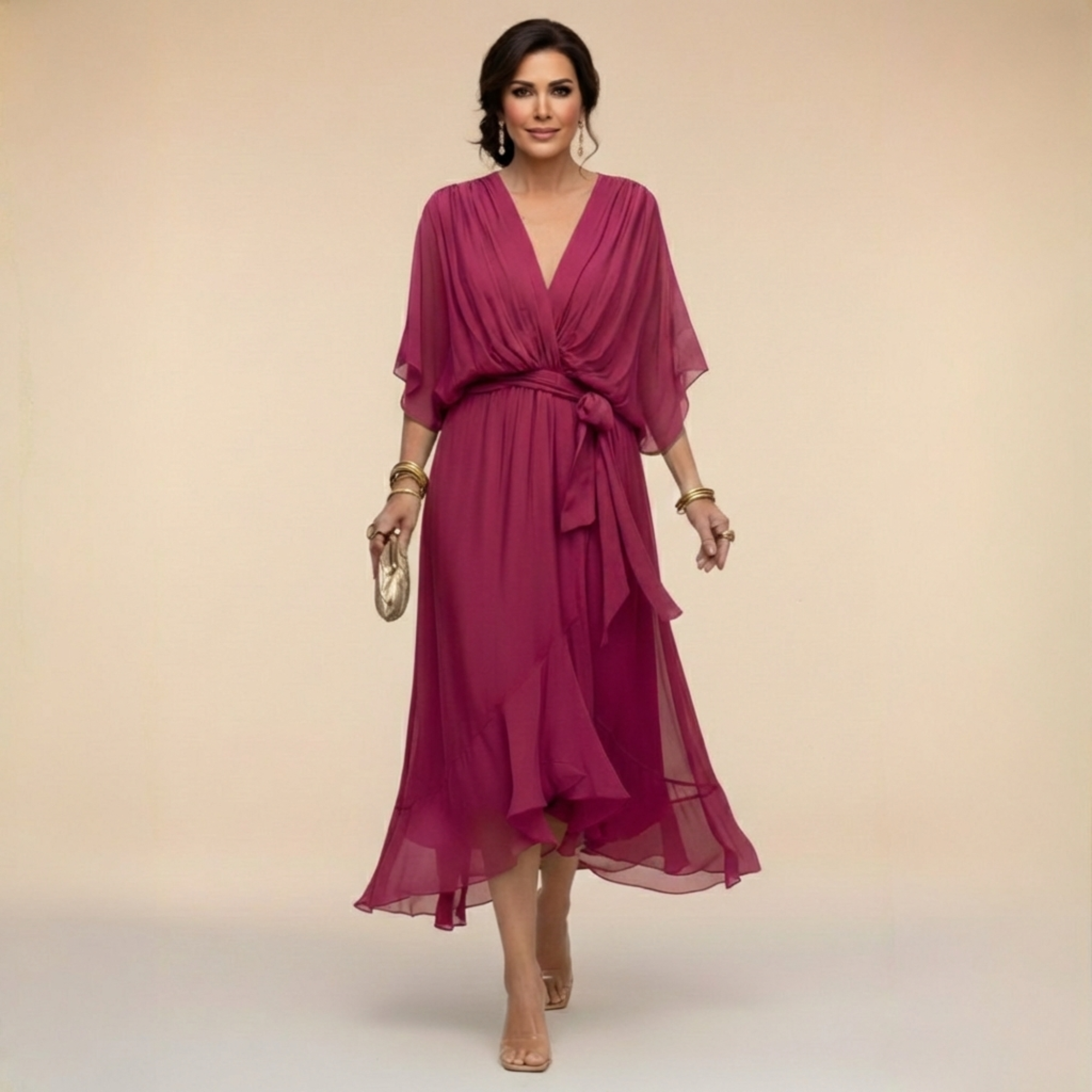 Monica | Golden Autumn Midi Dress