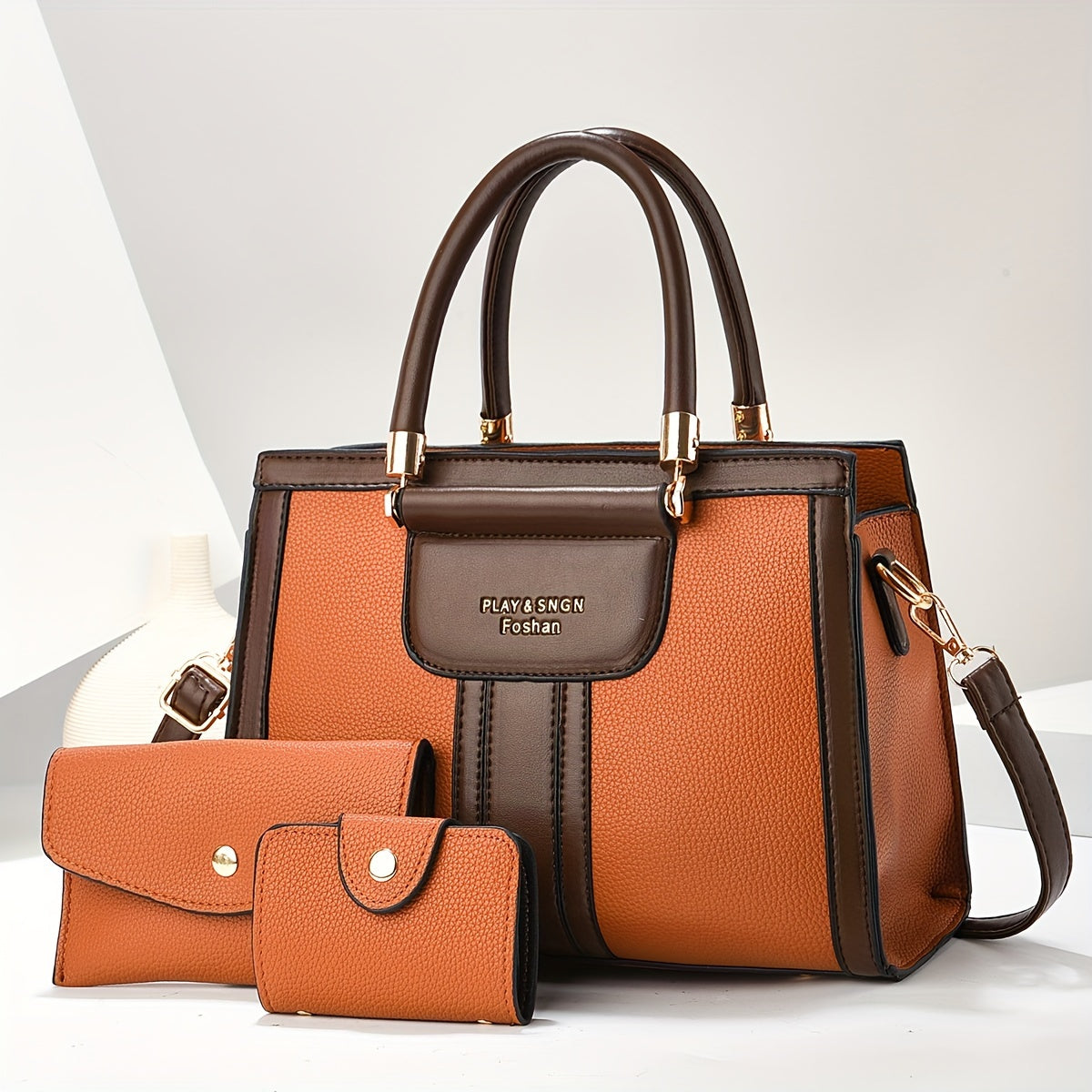 Luna™ | Elegant 3-Piece Vegan Leather Bag Set