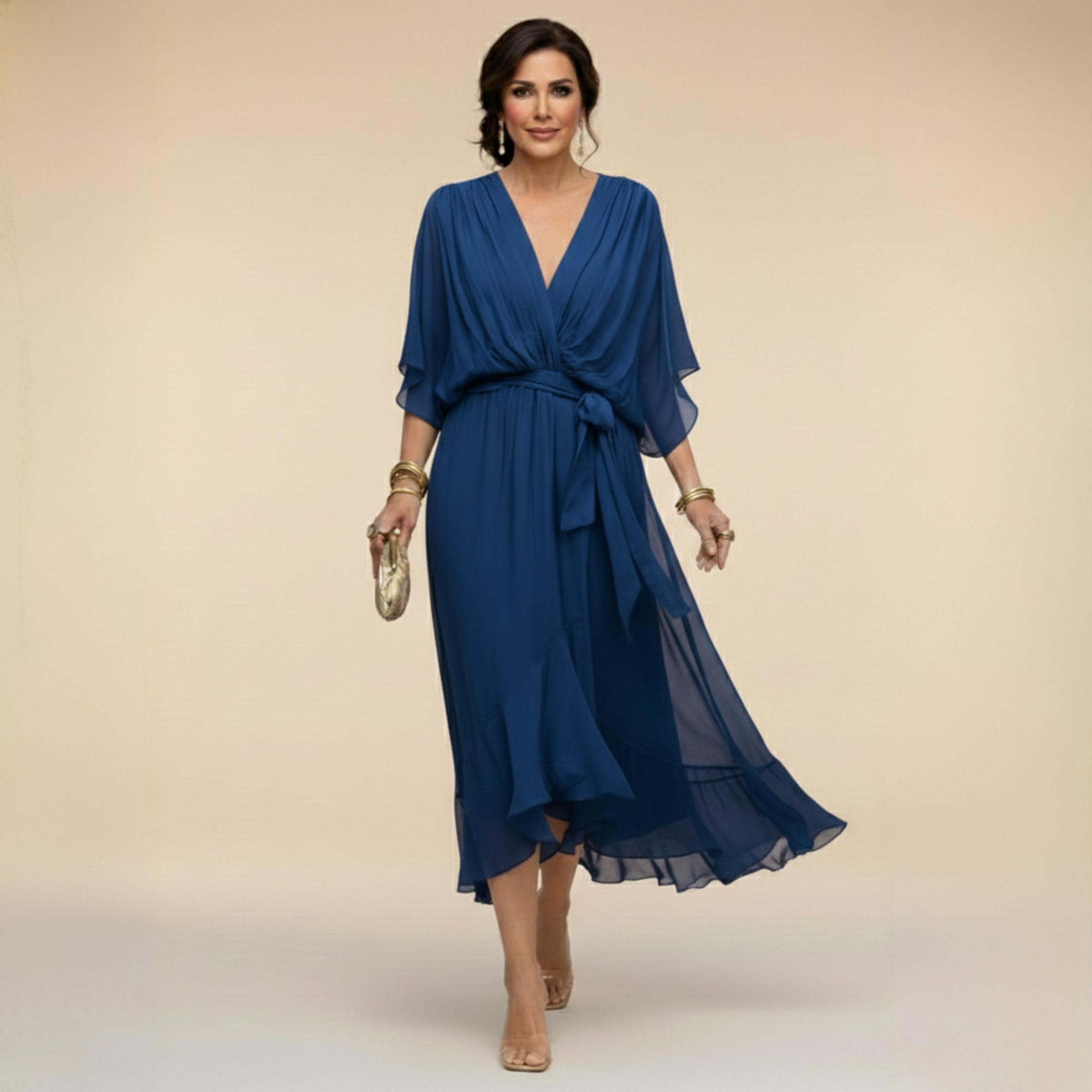 Monica | Golden Autumn Midi Dress
