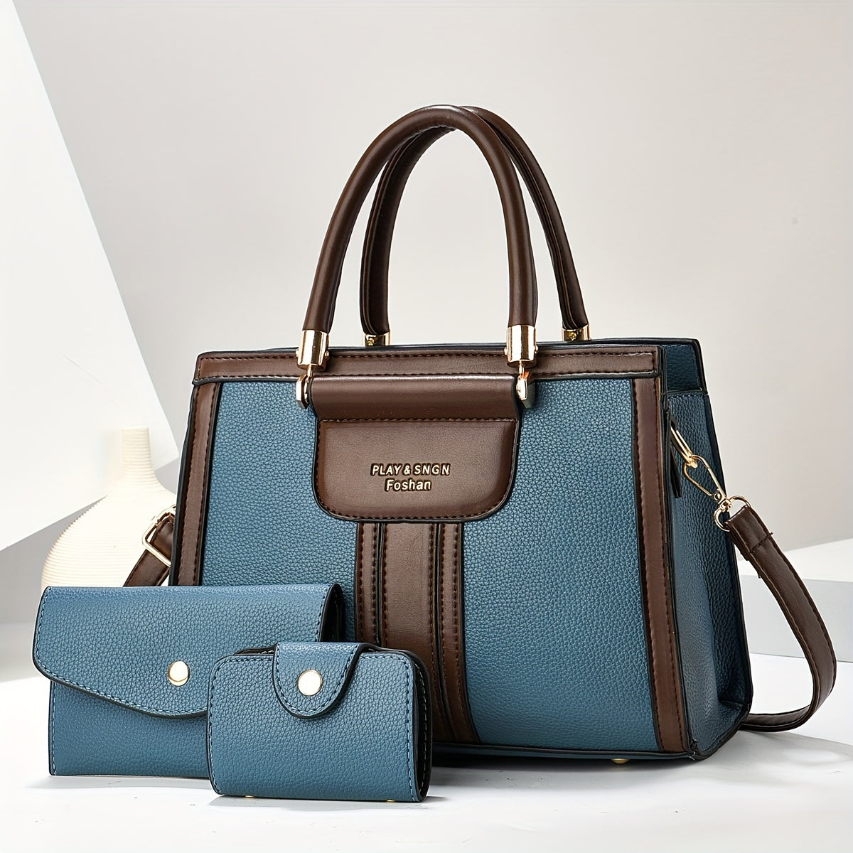 Luna™ | Elegant 3-Piece Vegan Leather Bag Set