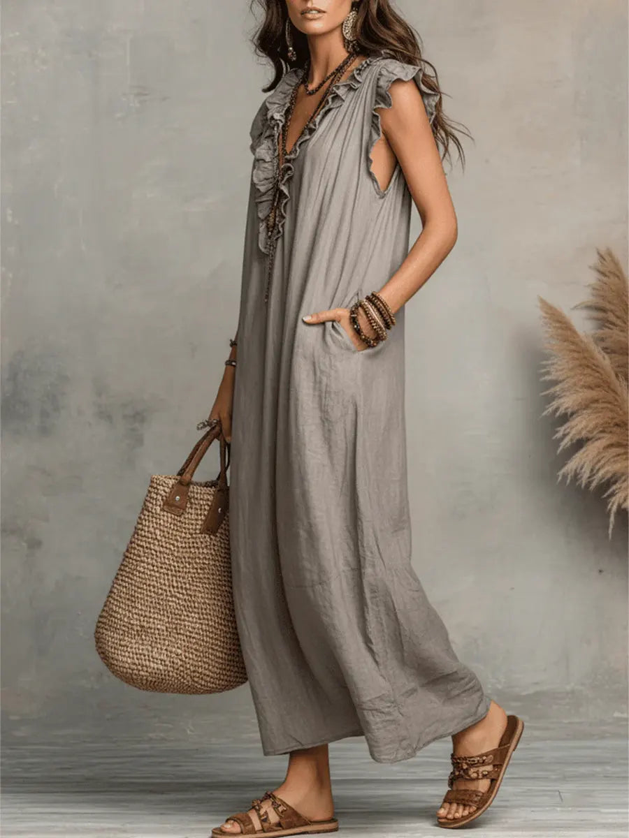 Margot | Soft Ruffle Maxi Dress